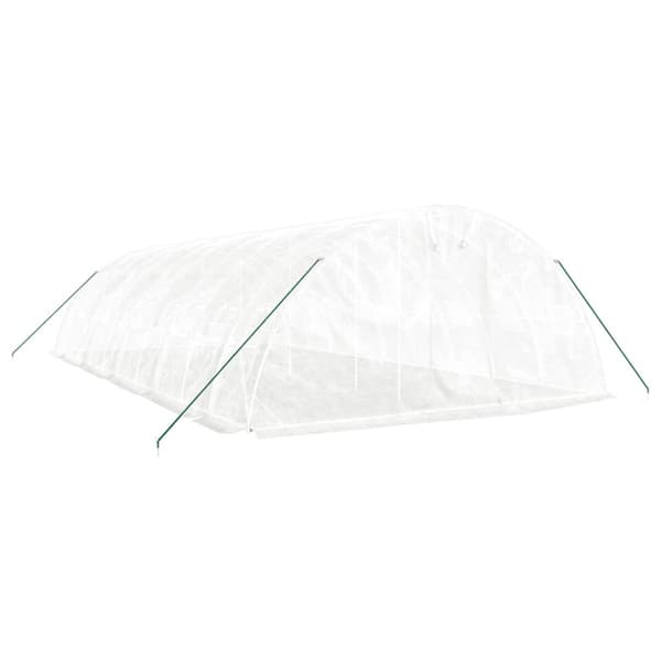 Växthus med stålram vit 50 m² 10x5x2,3 m