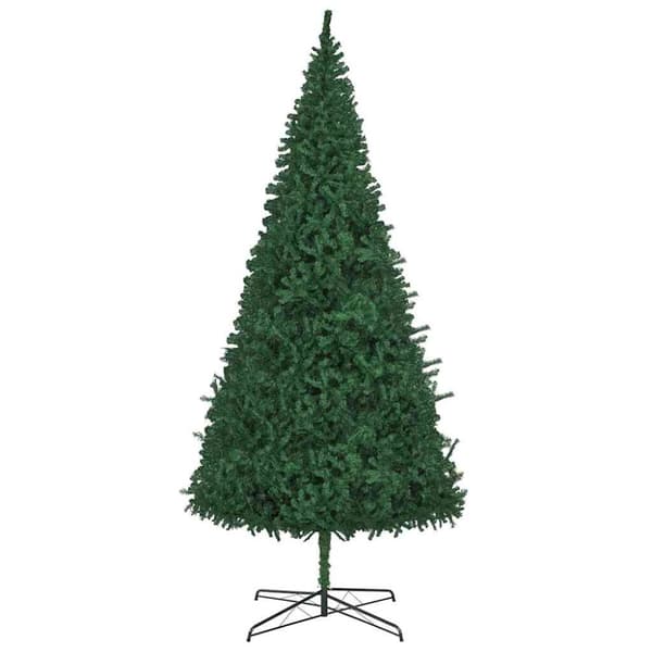 Julgran med dekorativa strängljus Grön 400 cm PVC