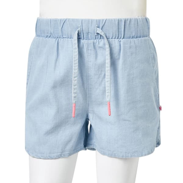 Barnshorts mjuk denimblå 140