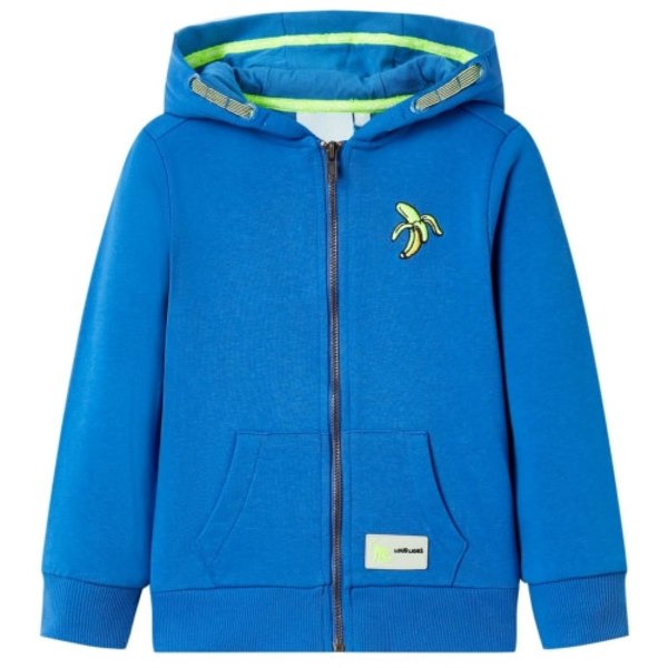 Barnhoodie med dragkedja blå 128