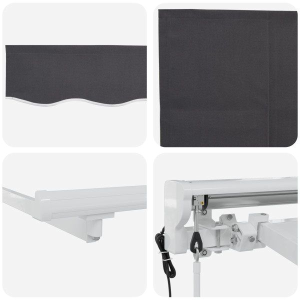 Utfällbar markis Antracit 300 x 200 cm Polyester och aluminium