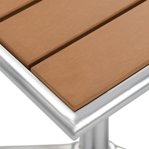 Trädgårdsbord silver 60x60x70 aluminium och WPC