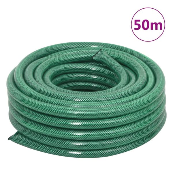 Trädgårdsslang med kopplingar grön 0,75" 50 m PVC
