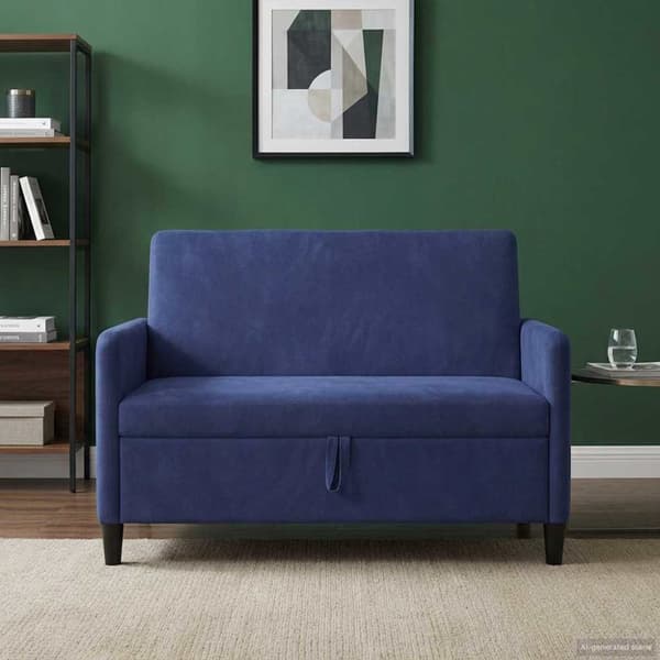 Soffa med förvaring Polisblå 122 x 78 x 87 cm Polyester