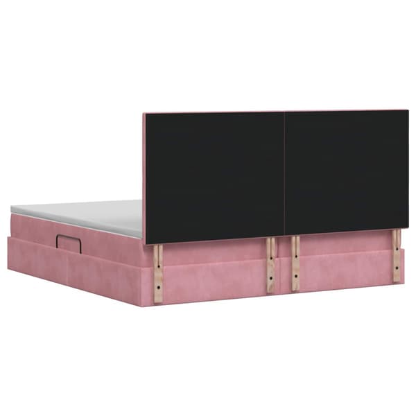 Förvaringssäng med madrass med lagring Rosa 200 x 200 cm Sammet