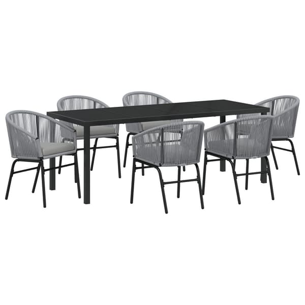 Trädgårdsmöbelset 7 pcs Antracit Pulverlackerat stål