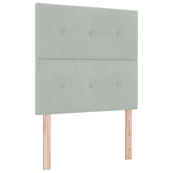 Bäddfjäder med madrass Ljusgrå 80 x 200 cm Sammet