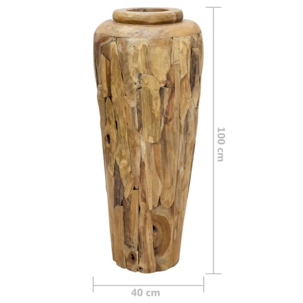 Dekorativ vas 40x100 cm massiv teak