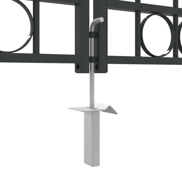 Staketgrind ASSEN 401 x 175,5 cm Stål Grå Låsbar