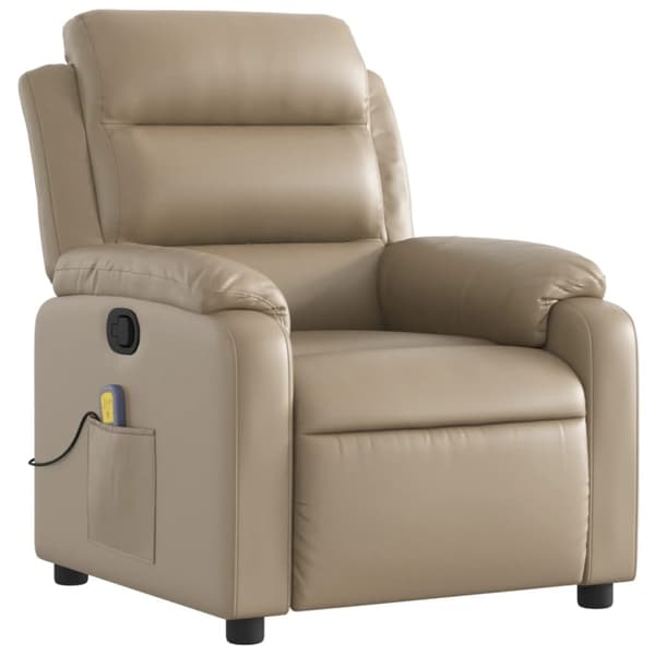 Massagefåtölj cappuccino konstläder