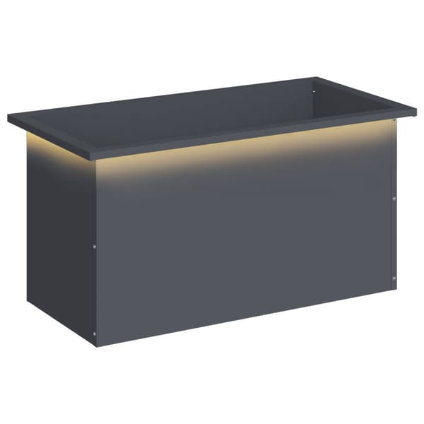 Odlingslåda med LED Antracit 40 x 80 x 40 cm Stål