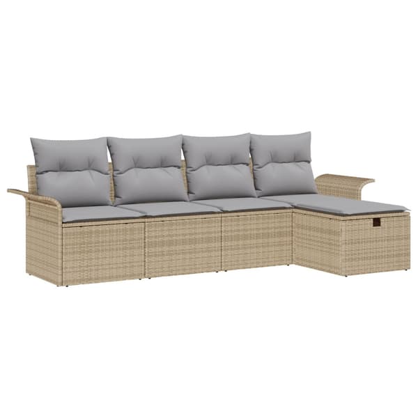 Trädgårdsoffset 5 st Poly rattan