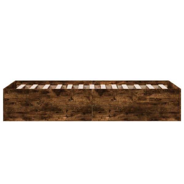 Sängram rökfärgad ek 90x190 cm konstruerad trä