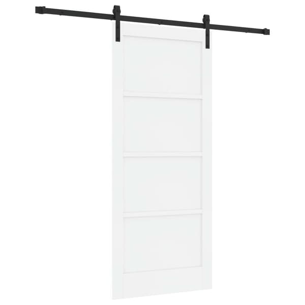 Skjutdörr 86 x 198,5 cm Konstruerat trä Vit och svart