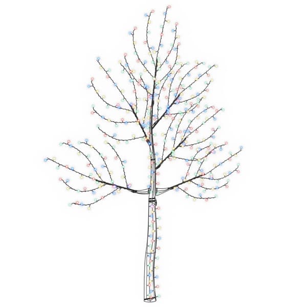 LED-julgran för vägg 210 cm 312 LED-lampor Mångfärgad Stål