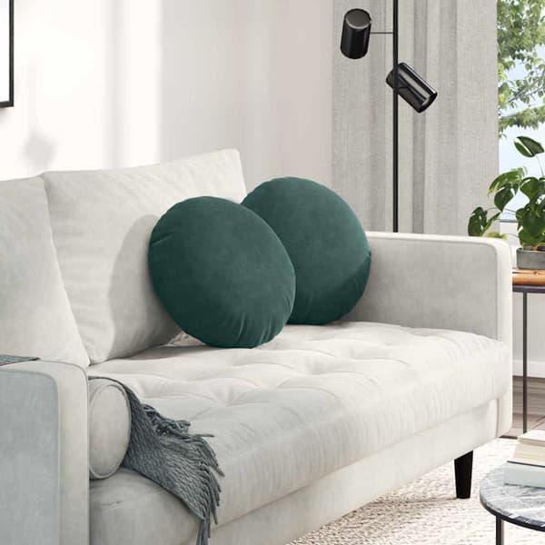 Sittkuddar 2 pcs Mörkgrön Ø 40 x 13 cm Sammet