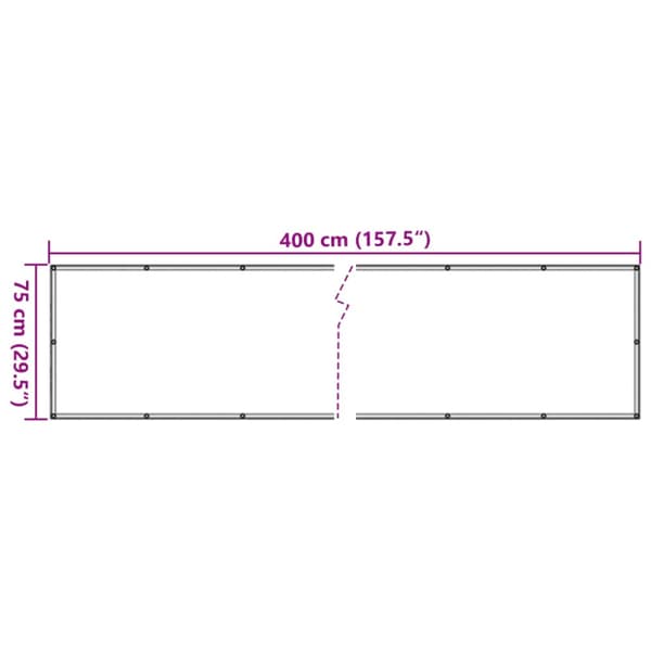Insynsskydd för balkong antracit 400x75 cm PVC