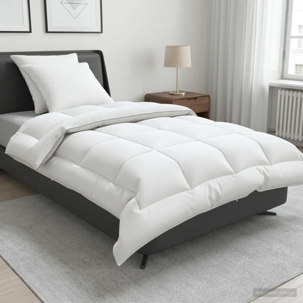 Täcke och kudde set 3 st 155x220 cm 4 årstider 220 GSM Ull Vit