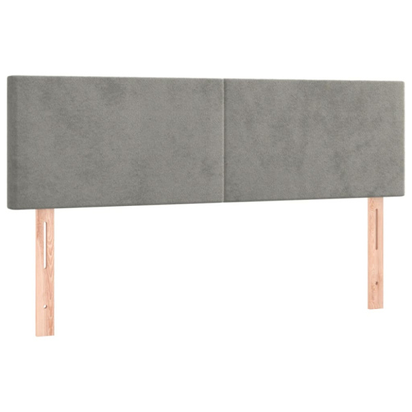Ramsäng med madrass ljusgrå 140x190 cm sammet