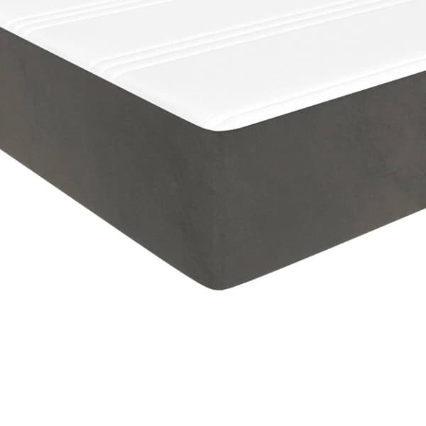 Ramsäng med madrass mörkgrå 80x200 cm sammet