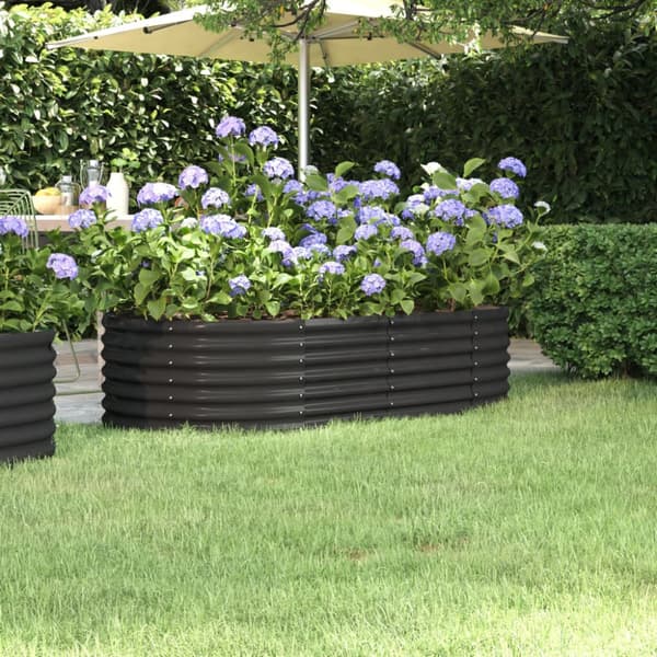 Odlingslåda galvaniserat stål 152x80x36 cm antracit