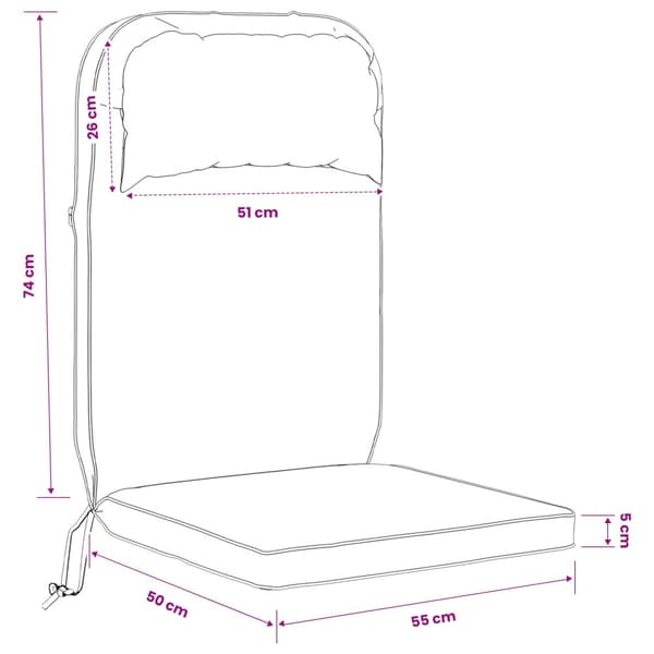 Solsängkudde 100% Polyester Grön 55 x 124 x 5 cm