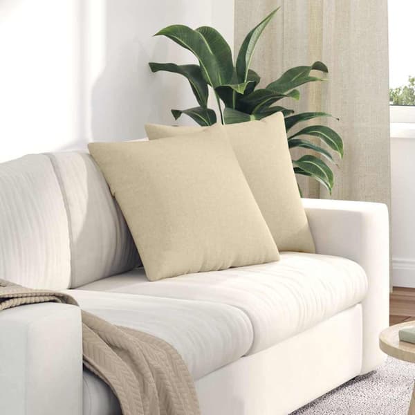 Sofakuddar 2 pcs Kräm 50 x 50 cm tyg