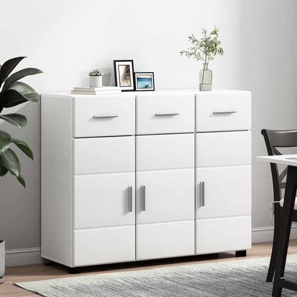 Sideboard FLORIN 88,5 x 30,5 x 73 cm Vit Konstruerat trä