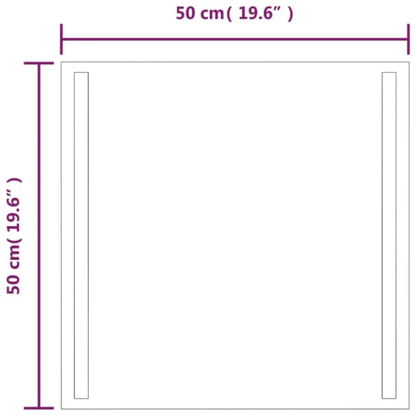 Badrumsspegel LED 50x50 cm