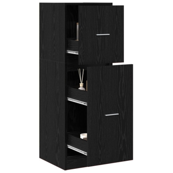 Apothecary Cabinet Svart Ek 40x41x118 cm Konstruerat Trä