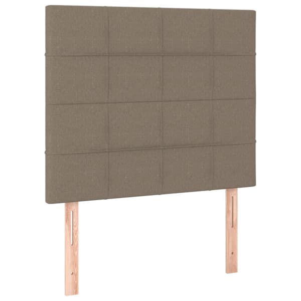 Ramsäng med madrass taupe 90x190 cm tyg