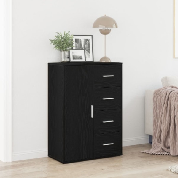 Sideboard svart ek 60x31x84 cm konstruerat trä