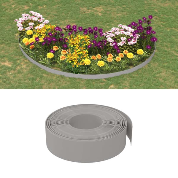 Rabattkant grå 4 st 10 m 15 cm polyeten