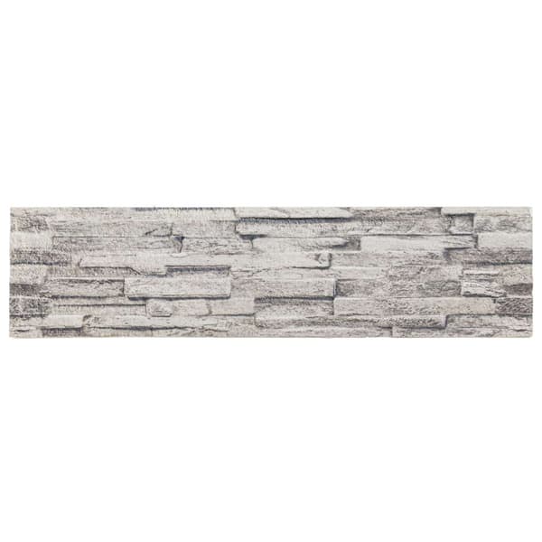 Väggpaneler 10 st 100 x 25 cm Ljusgrå EPS Skum