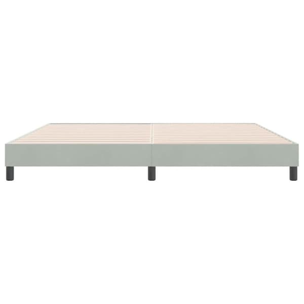 Ramsäng utan madrass ljusgrå 180x210 cm sammet
