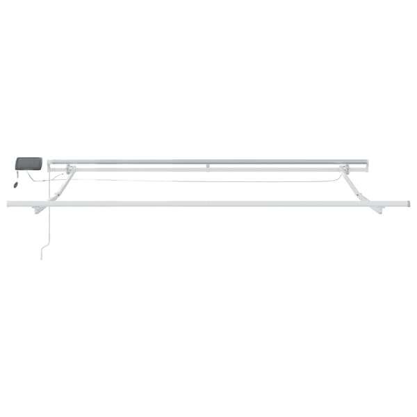 Utfällbar markis Vit 350 x 250 cm Tyger och Stål