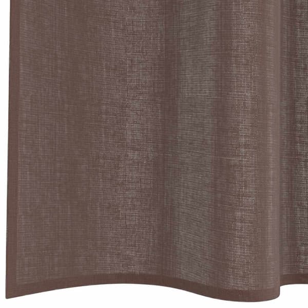 Voile gardiner med fliktopp 2 st brun