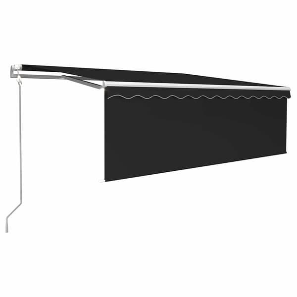 Automatisk markis vindsensor rullgardin LED 4,5x3m antracit