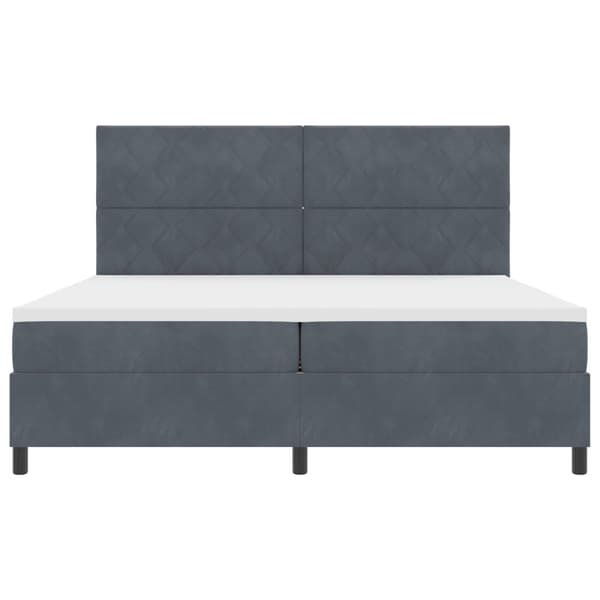 Bäddfjäder med huvudgavel Mörkgrå 200 x 200 cm Sammet