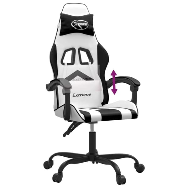 Gamingstol vit och svart konstläder