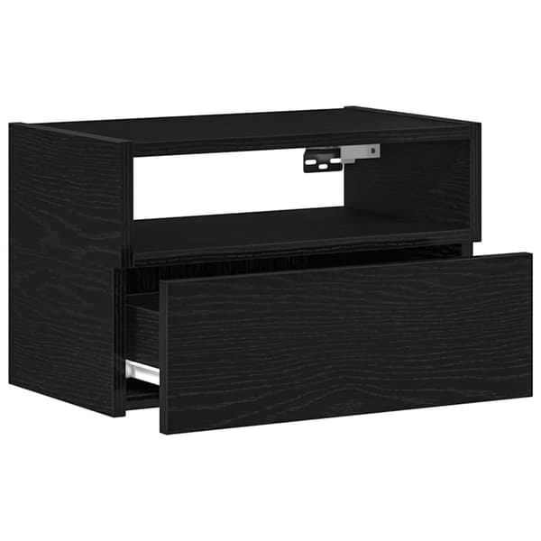 Väggmonterade sängbord svart 45x26x28,5 cm