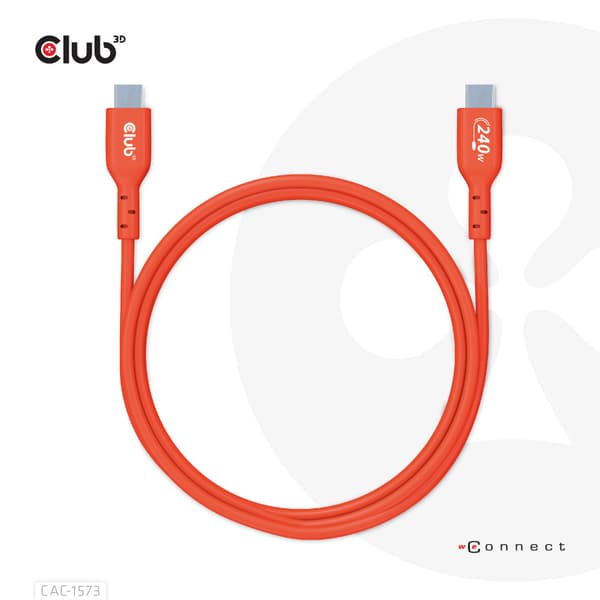 Club 3D - USB typ C-kabel - USB-C till USB-C - 2 m