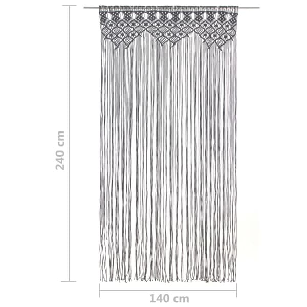 Gardin makramé antracit 140x240 cm bomull