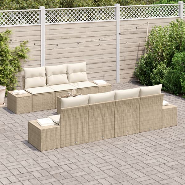Trädgårdsoffset 8 st Beige konstrotting