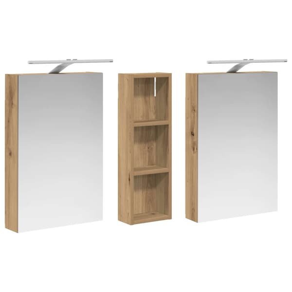 Badrumsskåpsset 3 st 100 x 10,5 x 60,5 cm Konstruerat trä