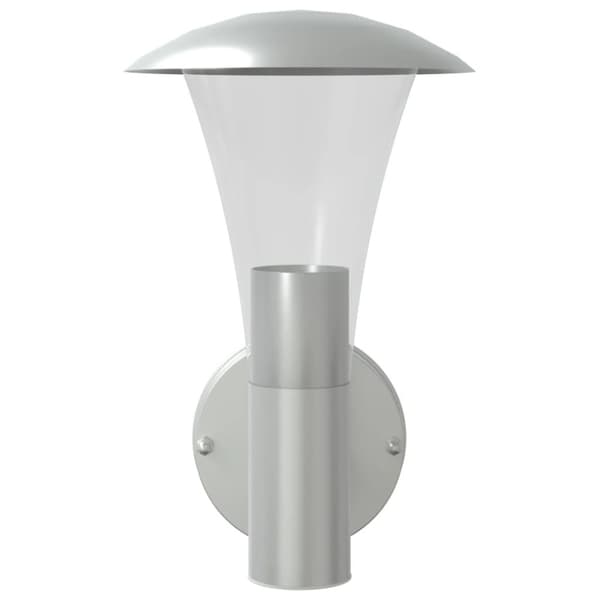 Utomhusvägglampa 2 st silver rostfritt stål