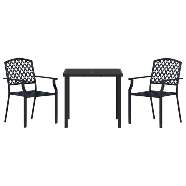 Trädgårdsmöbelset 3 pcs Antracit Pulverlackerat stål