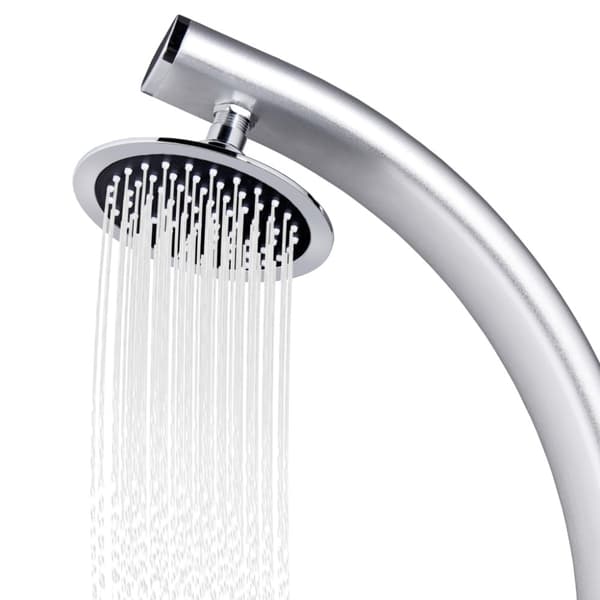 Trädgårdsdusch med grått golv 220 cm aluminium