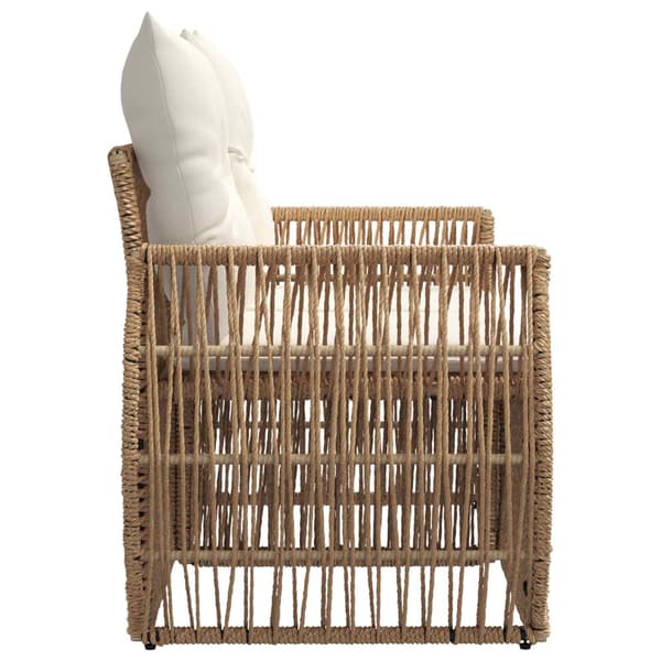 Trädgårdsoffa 2-Antal sittplatser Beige konstrotting