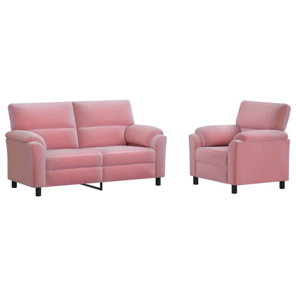 Soffset 2 st Rosa Sammet